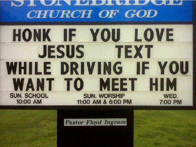Honk if you love Jesus
